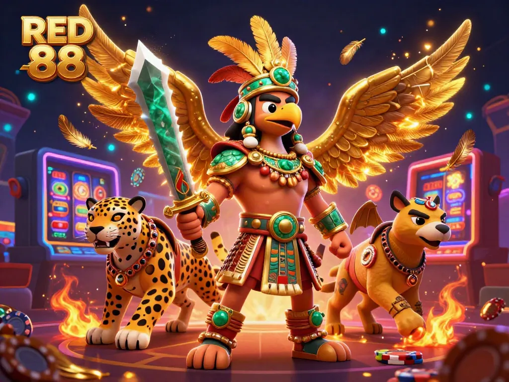 Engage with thrilling game features at RED 88, featuring vibrant casino elements.