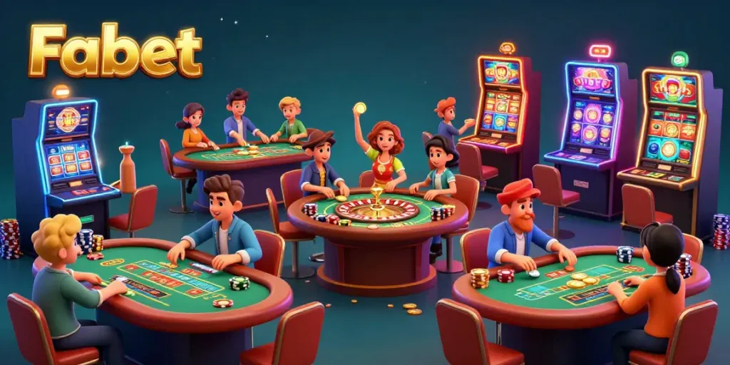 Experience thrilling gaming action at Fabet with vibrant casinos and excited players.