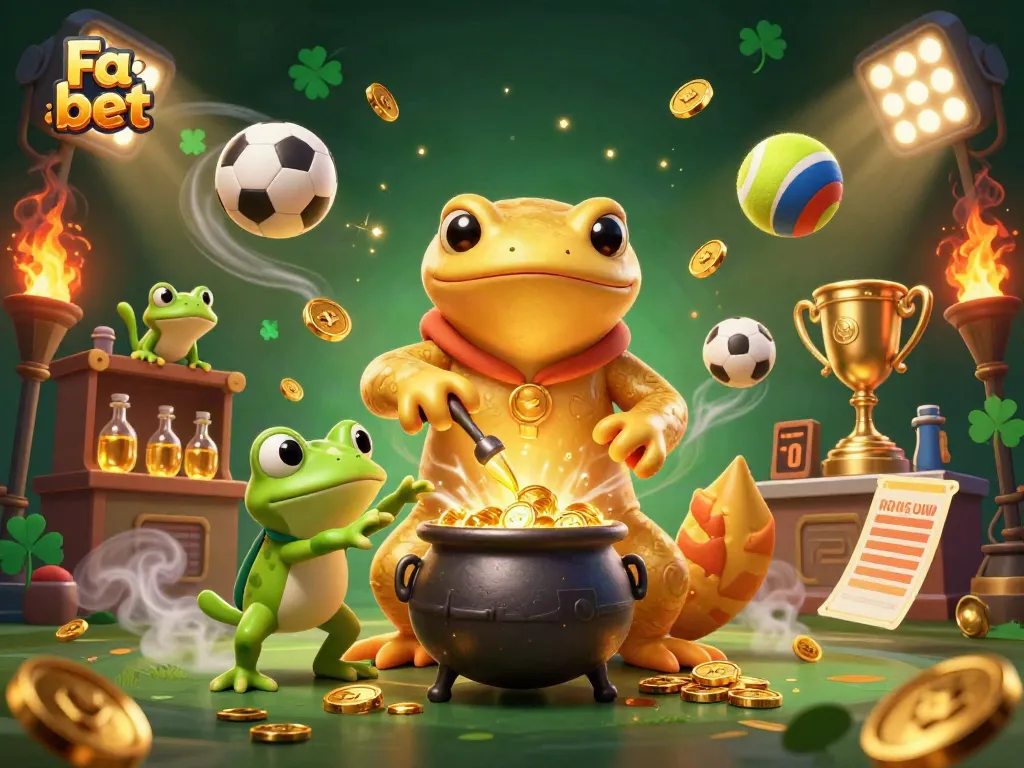 Experience Fa bet’s thrilling sports betting with a dynamic 3D scene of alchemy and excitement.